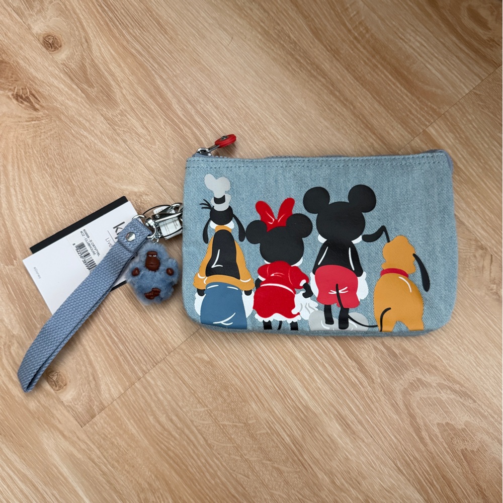 RARE Kipling x Disney 90 Years of Mickey Wristlet Pouch NWT